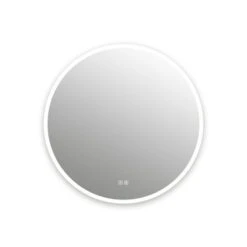 HOMLUX Dimmable Round Frosted Edge Bathroom Mirror With Memory, Auto-off Anti-fogging And 3 Color Temperature