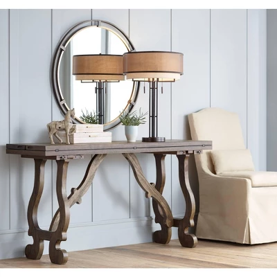 Uttermost Crest Round Vanity Decorative Wall Mirror Rustic Distressed Bronze Antiqued Gold Metal Frame 34" Wide For Bathroom Bedroom Living Room House 8 Uttermost Crest Round Vanity Decorative Wall Mirror Rustic Distressed Bronze Antiqued Gold Metal Frame 34" Wide For Bathroom Bedroom Living Room House - Image 8