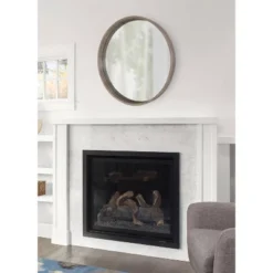 30" Hutton Round Wall Mirror Gray - Kate & Laurel All Things Decor -Umbra Home Decor Shop GUEST 986a6d19 d3c0 4970 8990 ae9aad8f62f4