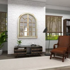 48" X 37" Farmhouse Classic Arched Window Design Decorative Wall Mirror - Olivia & May -Umbra Home Decor Shop GUEST 986d0d84 b8fc 458a a090 13245267d81a