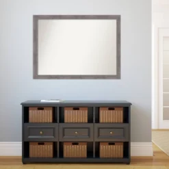 42" X 31" Non-Beveled Pinstripe Plank Gray Narrow Bathroom Wall Mirror - Amanti Art -Umbra Home Decor Shop GUEST 989e52eb 1255 43ae 8b6d 03e06d01f117