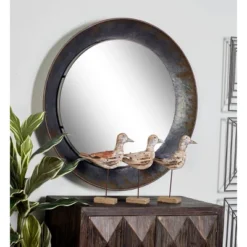 Industrial Metal Wall Mirror Gray - Olivia & May