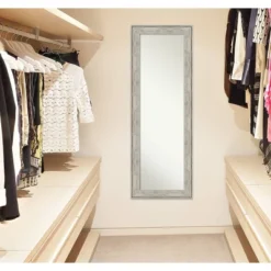 19" X 53" Crackled Framed On The Door Mirror Metallic - Amanti Art -Umbra Home Decor Shop GUEST 98d28030 9c48 4780 ae04 ede4fe5116b1