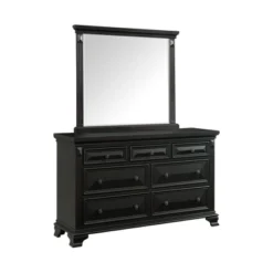 7 Drawer Trent Dresser With Mirror Set Antique Black - Picket House Furnishings