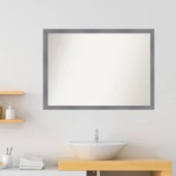41"x30" Non-Beveled Edwin Wood Bathroom Wall Mirror Gray - Amanti Art -Umbra Home Decor Shop GUEST 98e2fc30 543e 415f bdf7 73cfbe7459a5