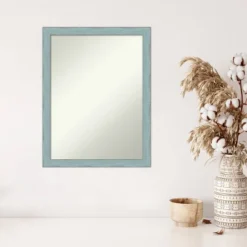20" X 26" Non-Beveled Sky Blue Rustic Wood Wall Mirror - Amanti Art -Umbra Home Decor Shop GUEST 98e84360 c03c 433a a128 19c1de7fb56b