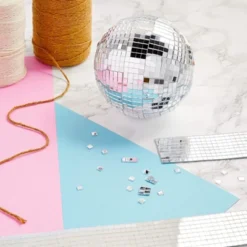 Okuna Outpost 5280 Pieces Silver Glass Mirror Tiles For Crafts, 5x5 Mm Self-Adhesive Stickers