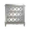 Glam Quatrefoil Mirror And Wood Storage Chest Gray - Olivia & May