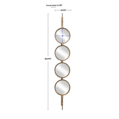 Uttermost Modern – Button Gold Mirror 59.875" X 9.875" Slim Iron & Glass Wall Accent 6 Uttermost Modern – Button Gold Mirror 59.875" X 9.875" Slim Iron & Glass Wall Accent - Image 6