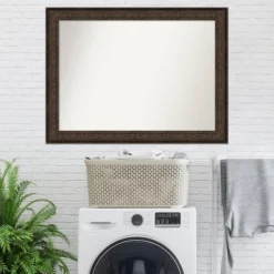 44" X 33" Non-Beveled Ridge Bronze Wall Mirror - Amanti Art: Modern Rectangular, Includes Mounting Hardware -Umbra Home Decor Shop GUEST 99787538 7564 448e b5cf 7b527f7941af