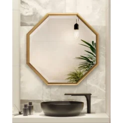 Calder Octagon Wall Mirror Gold - Kate & Laurel All Things Decor -Umbra Home Decor Shop GUEST 9a10f0cf 34e2 49a9 8def 9b796111649e