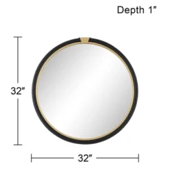Noble Park Kensington Round Vanity Wall Mirror Modern Glam Black Gold Wood Frame 32" Wide Bathroom Bedroom Living Room Home House Office -Umbra Home Decor Shop GUEST 9a2a5073 a24a 4cb9 819f 757ca30b86ea