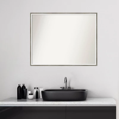 29" X 23" Non-Beveled Lucie Wood Bathroom Wall Mirror Silver - Amanti Art 5 29" X 23" Non-Beveled Lucie Wood Bathroom Wall Mirror Silver - Amanti Art - Image 5