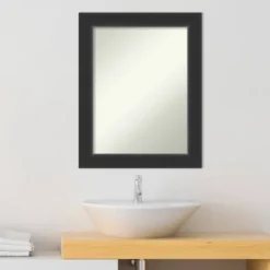 23" X 29" Non-Beveled Corvino Wood Bathroom Wall Mirror Black - Amanti Art -Umbra Home Decor Shop GUEST 9b4f4cd6 3816 474d a82e b08de1aa1646