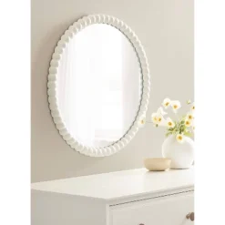 Kate & Laurel All Things Decor 28"x28" Bronte Decorative Wall Mirror Wood White -Umbra Home Decor Shop GUEST 9b66c850 5c76 4b44 ae82 abb0f2d5c21d