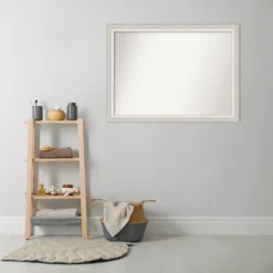43" X 32" Non-Beveled Trio White Wash Silver Bathroom Wall Mirror - Amanti Art -Umbra Home Decor Shop GUEST 9c38cbb4 4da9 4ca3 b0fc 085edb07e2b7