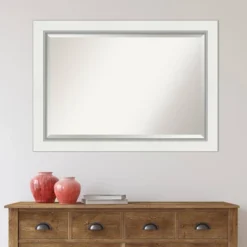 42" X 30" Eva White Framed Wall Mirror Silver - Amanti Art -Umbra Home Decor Shop GUEST 9c98e84e d2ee 44bd a339 757c20e9ba50