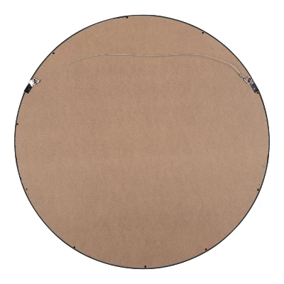 24" Wheeler Round Wall Mirror Black - Kate & Laurel All Things Decor 3 24" Wheeler Round Wall Mirror Black - Kate & Laurel All Things Decor - Image 3