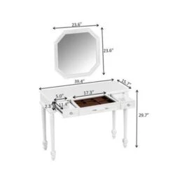 TOBILI Makeup Desk With Large Mirror, 3-Drawer Dressing Table For Jewelry Storage, Elegant Console Table For Bedroom, Living And Room,White -Umbra Home Decor Shop GUEST 9d04a48f c4c6 4956 ba2f f401dcafe549