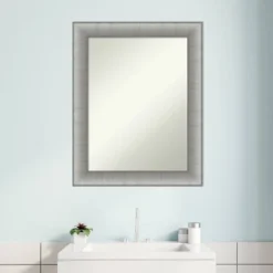 23" X 29" Non-Beveled Elegant Bathroom Wall Mirror Brushed Pewter - Amanti Art -Umbra Home Decor Shop GUEST 9d51ca48 dc5d 4964 be06 ea86fd7a49ba
