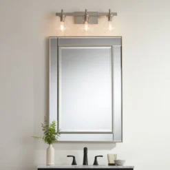 Possini Euro Design Possini Euro Danvers Bath Light With Noble Park Trenta Wall Mirror