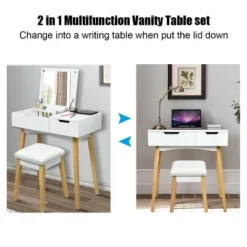 Costway Vanity Makeup Table Cushioned Stool Set W/Flip Top Mirror &1 Drawer Writing Desk -Umbra Home Decor Shop GUEST 9deb7f61 8ea7 4cb6 8c34 660c0f0f611c