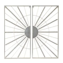 Set Of 2 Metal Geometric Half Moon Mirror Wall Decors With Gold Frame - CosmoLiving By Cosmopolitan