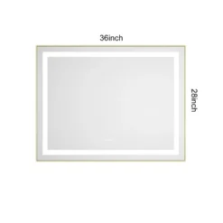 36 X 28 Inch LED Bathroom Mirror With Front And Backlight,Wall Mounted Vanity Mirror With Aluminum Frame,Anti-Fog, Memory, 3 Colors, Stepless Dimmable 9 36 X 28 Inch LED Bathroom Mirror With Front And Backlight,Wall Mounted Vanity Mirror With Aluminum Frame,Anti-Fog, Memory, 3 Colors, Stepless Dimmable -Umbra Home Decor Shop GUEST 9e592b0b 5297 448c aa53 e4ac89b5e2f7