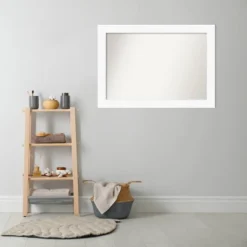 42" X 30" Non-Beveled Cabinet Bathroom Wall Mirror White - Amanti Art -Umbra Home Decor Shop GUEST 9eb1c4e4 3381 4942 be9c 7fc192791e07