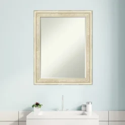 Amanti Art Country White Wash Petite Bevel Wood Bathroom Wall Mirror 28.5 X 22.5 In. -Umbra Home Decor Shop GUEST 9f3cf5f2 a8ee 4440 8599 93f8bd3148aa