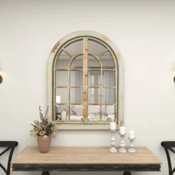 48" X 37" Farmhouse Classic Arched Window Design Decorative Wall Mirror - Olivia & May -Umbra Home Decor Shop GUEST 9f432602 87ba 4c42 ad94 bc13c7f86094