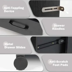 Costway Makeup Vanity Desk With Mirror And Lights Charging Station 3-Color LED Lights White/Black -Umbra Home Decor Shop GUEST 9f885849 f04e 4014 9b5d 9321647c51e3