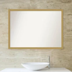 40" X 29" Non-Beveled Grace Narrow Bathroom Wall Mirror Brushed Gold - Amanti Art -Umbra Home Decor Shop GUEST 9f940211 8f0f 4adf 9f46 f26232a925bc
