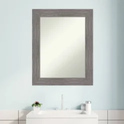 24" X 30" Non-Beveled Pinstripe Plank Gray Bathroom Wall Mirror - Amanti Art -Umbra Home Decor Shop GUEST 9fccab81 a94a 46e0 b238 fdde47a6b52e