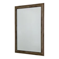 Light Wood Wall Mirror With Beveled Edge Silver - Yosemite Home Decor