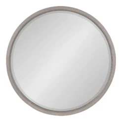 32" X 32" Hogan Round Framed Decorative Wall Mirror Gray - Kate & Laurel All Things Decor