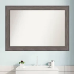 41" X 29" Non-Beveled Country Barn Wood Bathroom Wall Mirror Brown - Amanti Art -Umbra Home Decor Shop GUEST a0b55db4 e9ca 421b a0c8 27c698785fd9
