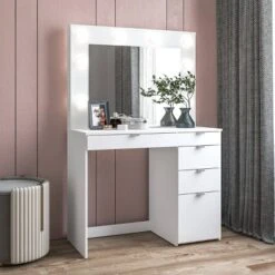 Harper Vanity Table With Lighted Mirror White - Polifurniture -Umbra Home Decor Shop GUEST a0dc428c c331 4f67 8352 02a1b8d94e51