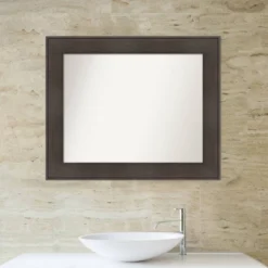 34" X 28" Non-Beveled William Rustic Woodgrain Bathroom Wall Mirror - Amanti Art -Umbra Home Decor Shop GUEST a140b8fd 99ba 49a7 a82e 9dde20ed2d05