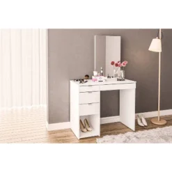 Joplin Vanity With Mirror White - Polifurniture -Umbra Home Decor Shop GUEST a153e52e 8405 4b0e 8d4b b3ff857f4ad4