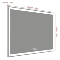 LED Bathroom Mirror With Lights 60x40Inch Bathroom Vanity Mirror Aluminum Frame 3 Color Dimmable Wall Mirror Silver -Umbra Home Decor Shop GUEST a17e5b57 c73a 4c3a 8528 bdf947234503