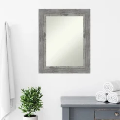 24" X 30" Non-Beveled Bridge Wood Bathroom Wall Mirror Gray - Amanti Art 12 24" X 30" Non-Beveled Bridge Wood Bathroom Wall Mirror Gray - Amanti Art -Umbra Home Decor Shop GUEST a1c2755e b452 4a8a 923e ebfd41beea91