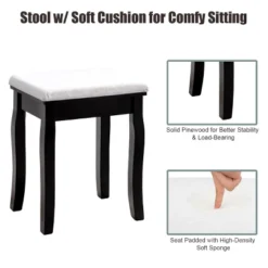 Costway Square Mirror Dressing Table Set Makeup Vanity For Bedroom, Living Room White/Black -Umbra Home Decor Shop GUEST a1d06031 0096 4177 a9ab 5208e87ff1e6