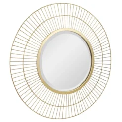 Two Loop Radial Wire Mirror Gold - Stonebriar Collection
