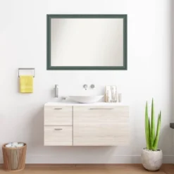 40"x28" Non-Beveled Upcycled Wood Bathroom Wall Mirror Teal/Gray - Amanti Art: Modern Rectangle, Wall Mount, Includes Hardware -Umbra Home Decor Shop GUEST a3362529 28e3 438f a58a fa5818c5d89e