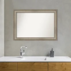 42" X 30" Non-Beveled Mezzanine Antique Narrow Wood Bathroom Wall Mirror Silver - Amanti Art -Umbra Home Decor Shop GUEST a3500540 1cad 412f b463 e65bf1ec6b31