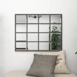 Glass Window Pane Inspired Wall Mirror Black - Olivia & May -Umbra Home Decor Shop GUEST a356a662 20b0 48c7 95a1 cd4f28943944