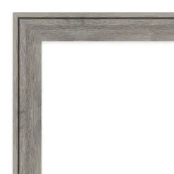 Amanti Art Regis Barnwood Grey Petite Bevel Wood Bathroom Wall Mirror 28.5 X 22.5 In.