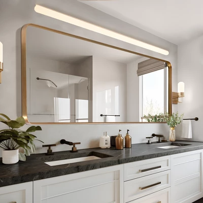 Aalysia 71" X 28" Full Length Mirror, Aluminum Alloy Frame Mirror Full Length For Leaning & Wall Mounted, Round Corners, No Stand - The Pop Home 1 Aalysia 71" X 28" Full Length Mirror, Aluminum Alloy Frame Mirror Full Length For Leaning & Wall Mounted, Round Corners, No Stand - The Pop Home