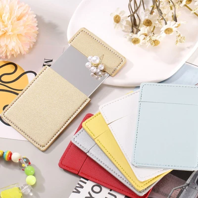 Unique Bargains Stainless Steel Pocket Travel PU Leather Mini Mirror 3 Unique Bargains Stainless Steel Pocket Travel PU Leather Mini Mirror - Image 3